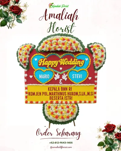 Karangan Papan Bunga Pernikahan di Cisolok